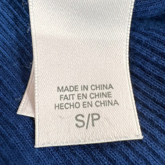 Victorias Secret Royal Blue Ribbed Long Sleeve Henley Shirt Top Size S - Picture 4 of 10